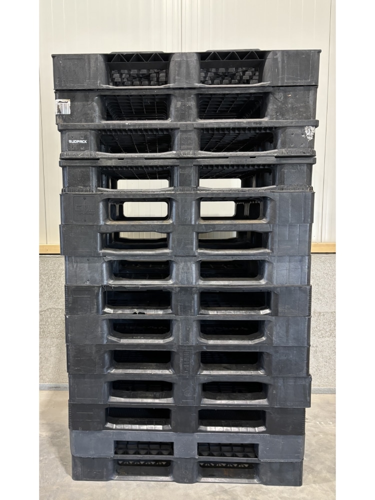 Palletdeal 14 stuks Kunststof Middelzware mix kunststofpallets 1200x800 Zwart - Gebruikt - Afbeelding 2