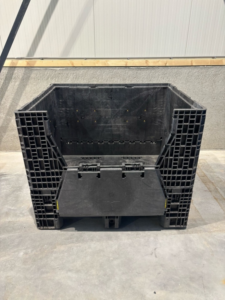 Palletdeal 5 stuks Heavy duty opklapbare Palletbox met sledes en deksel 1200x1000 - Gebruikt - Afbeelding 5