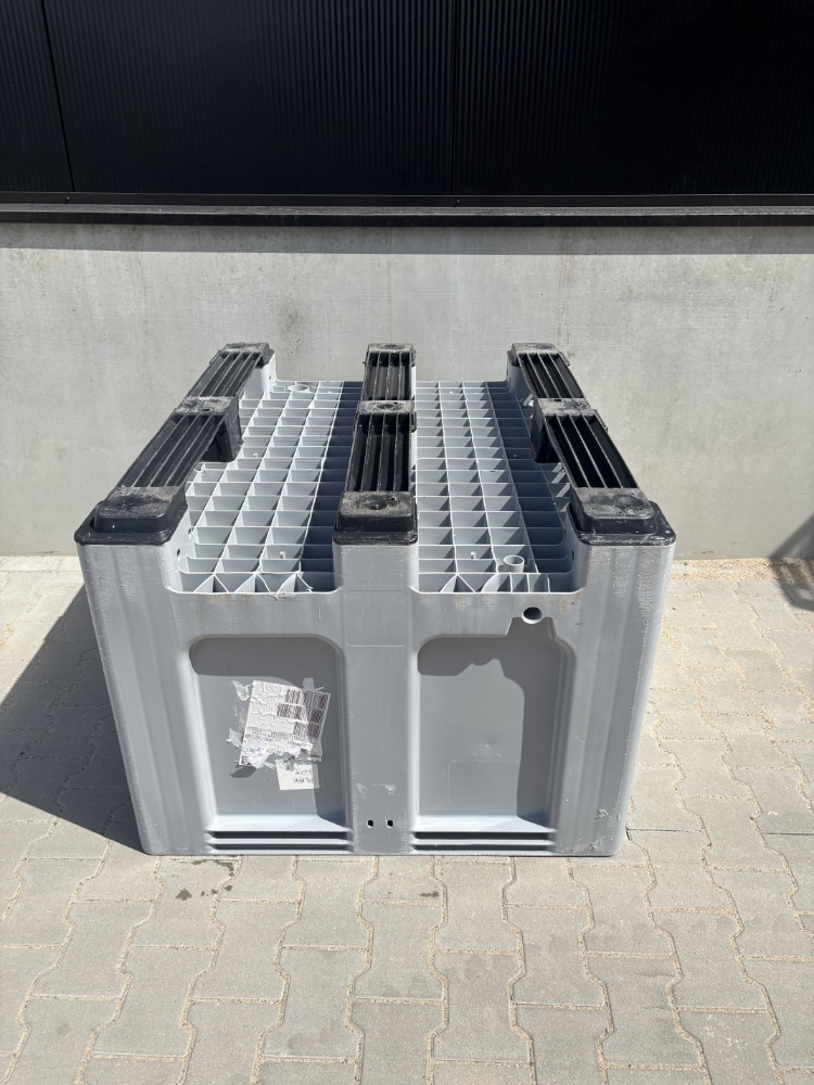 Palletdeal 4 stuks Palletbox kunststof, 1200x1000x760 mm - Gebruikt - Grijs - Afbeelding 3