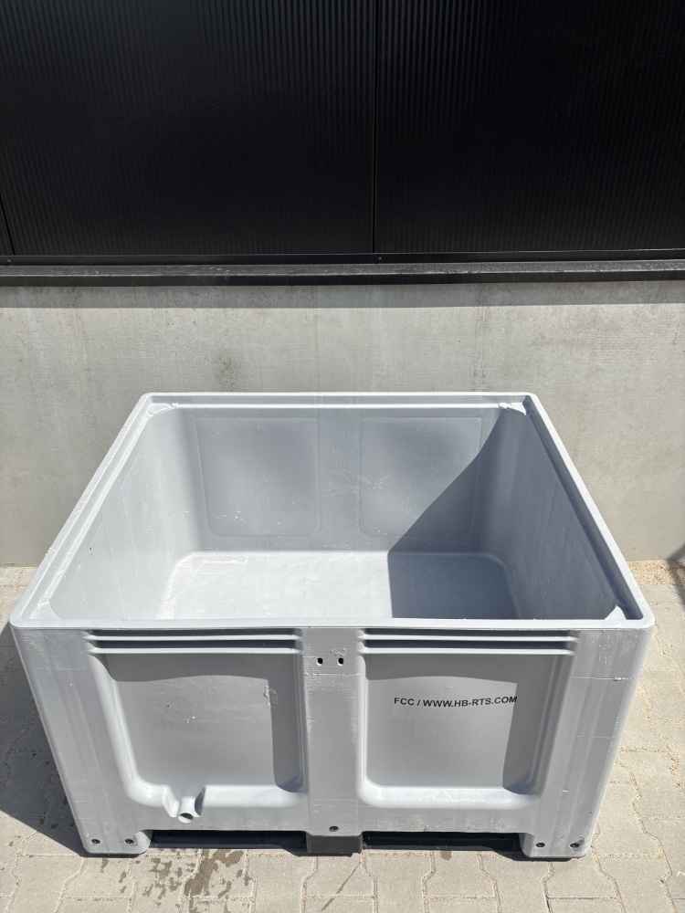 Palletdeal 4 stuks Palletbox kunststof, 1200x1000x760 mm - Gebruikt - Grijs - Afbeelding 2