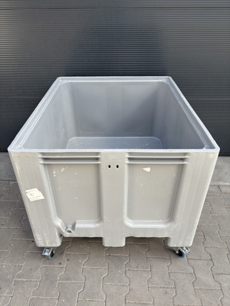 Palletbox kunststof op wielen, 1200x1000x950 mm - Gebruikt - Grijs - Afbeelding 2