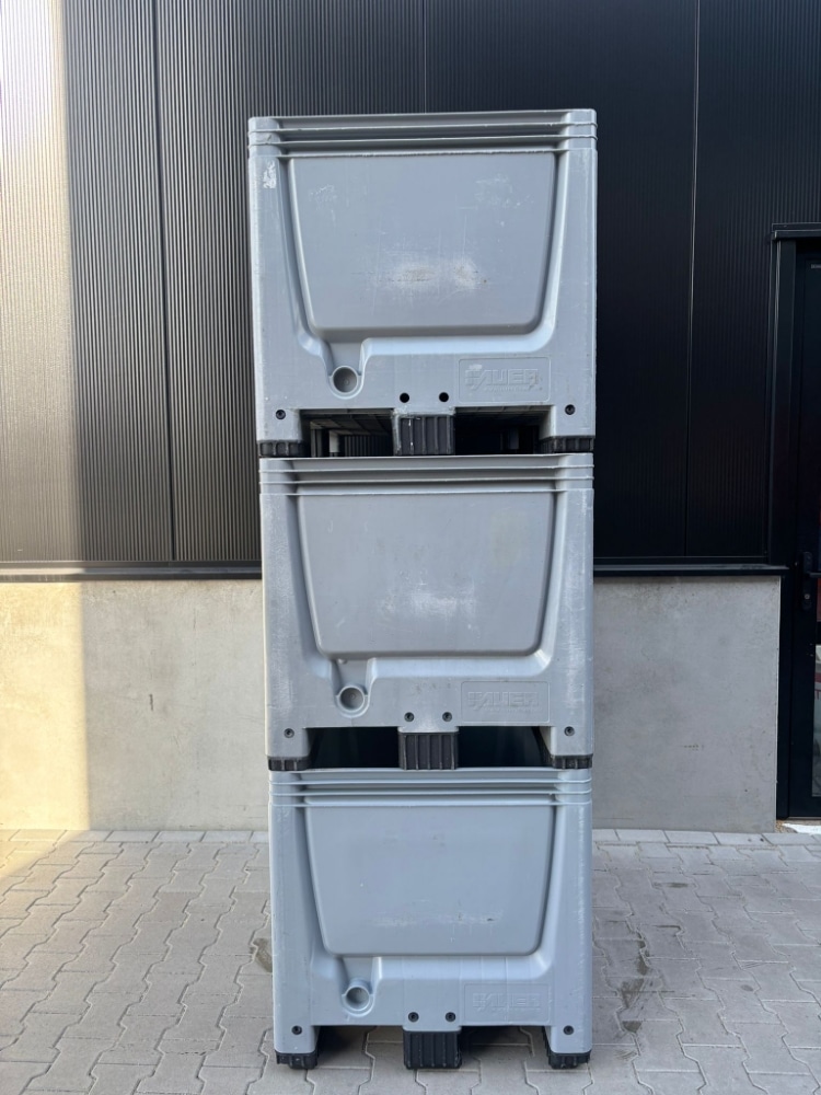 Palletbox kunststof, 1200x800x760 mm - Gebruikt - Grijs - Afbeelding 3