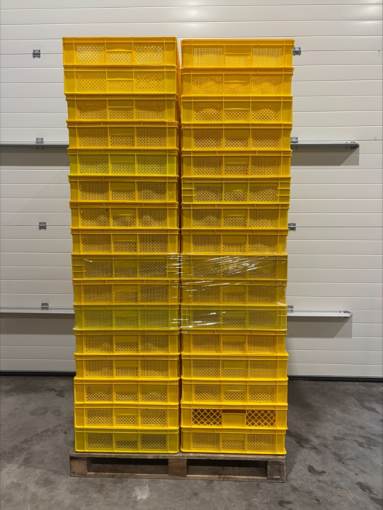 Palletdeal - Kunststof stapelkrat geel 600x400 - Gebruikt