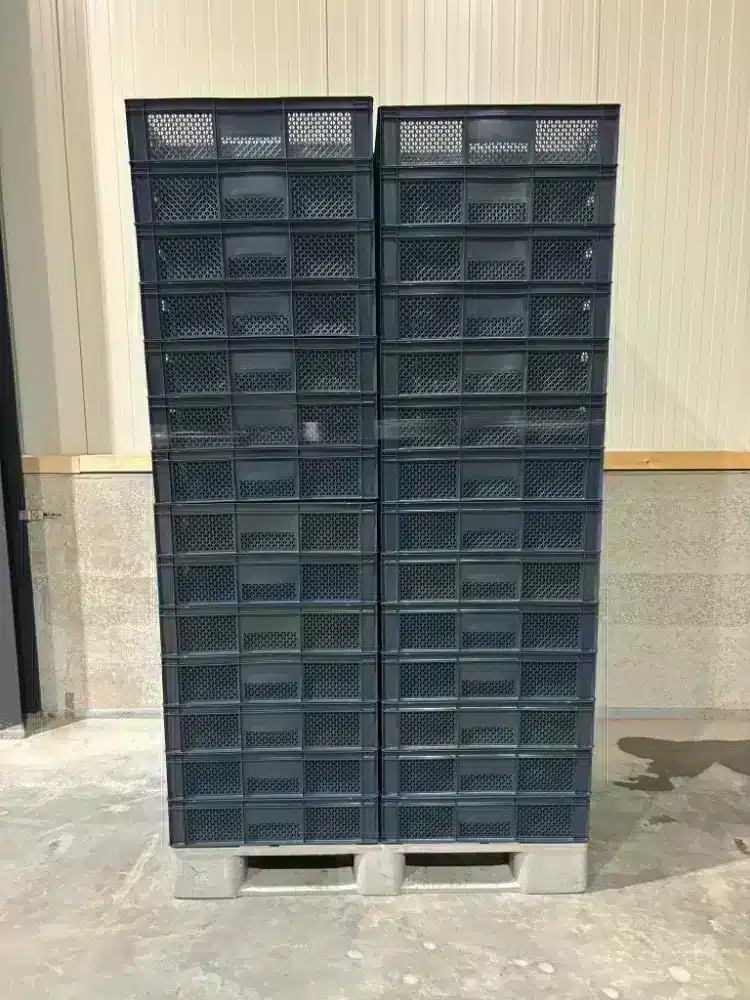 Palletdeal 56 stuks Kunststof Bloembollen krat 600×400 Blauw - Gebruikt