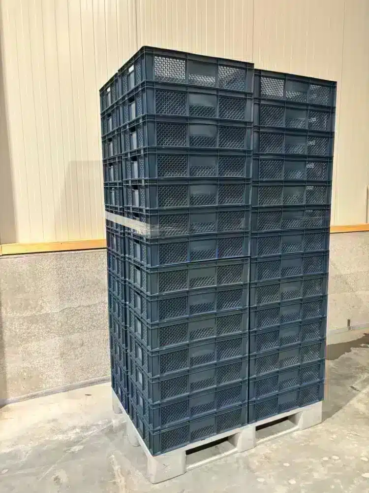 Palletdeal 56 stuks Kunststof Bloembollen krat 600×400 Blauw - Gebruikt, foto 2