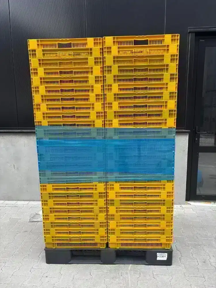 Palletdeal - Kunststof kip krat geel 600×400 - Gebruikt